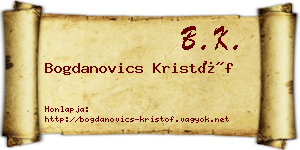 Bogdanovics Kristóf névjegykártya
