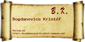 Bogdanovics Kristóf névjegykártya