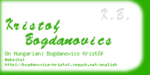 kristof bogdanovics business card