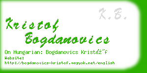 kristof bogdanovics business card